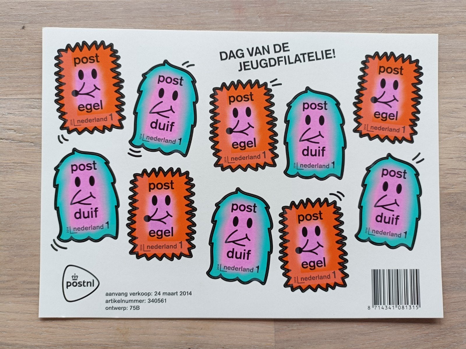 PostNL Dag van de Jeugdfilatelie 2014 Postzegelvel, Postzegels en Munten, Ophalen of Verzenden, Na 1940, Postfris