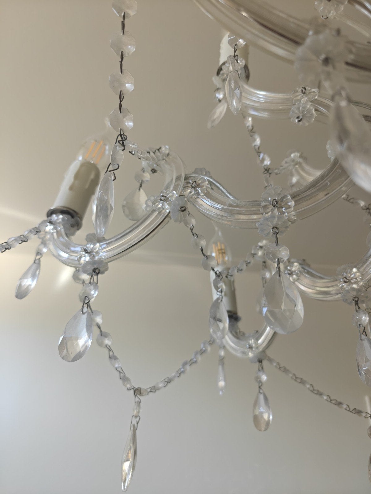 Prachtige Kristallen Kroonluchter - 12 Lichten, Ophalen of Verzenden, Zo goed als nieuw, Glas, Klassiek, Kristal, Elegant