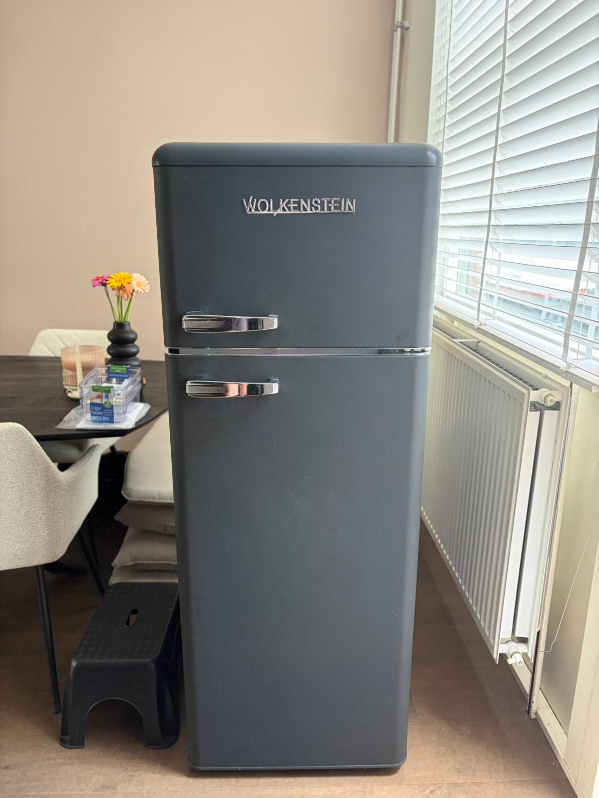 Wolkenstein retro koel/vriescombinatie - grijs, Ophalen, 200 liter of meer, 160 cm of meer, Zo goed als nieuw