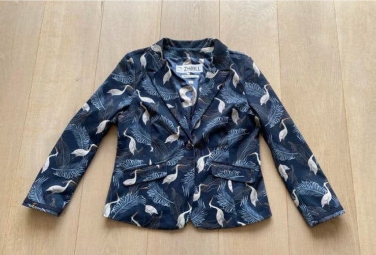 Zhrill xl jasje  vogels, Blauw, Maat 46/48 (XL) of groter, Ophalen of Verzenden, Zo goed als nieuw