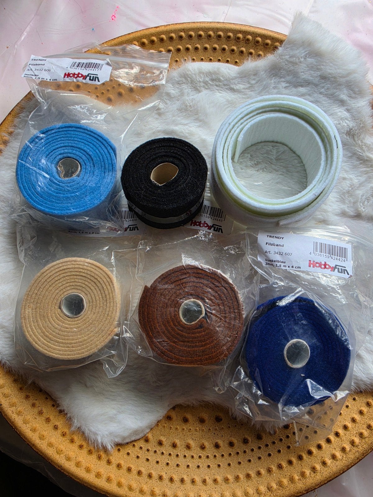 6x Viltband 3mm x 1,5m x 4cm breed - Diverse kleuren, Ophalen of Verzenden, Nieuw, Los Vilt