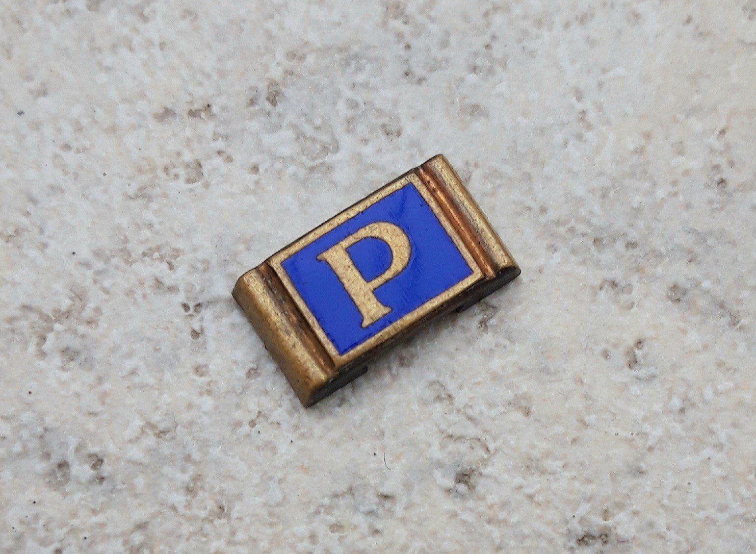 Lamel scherpschuttersembleem, P (blauw, 1ste maal), Verzenden, Landmacht, Nederland, Embleem of Badge