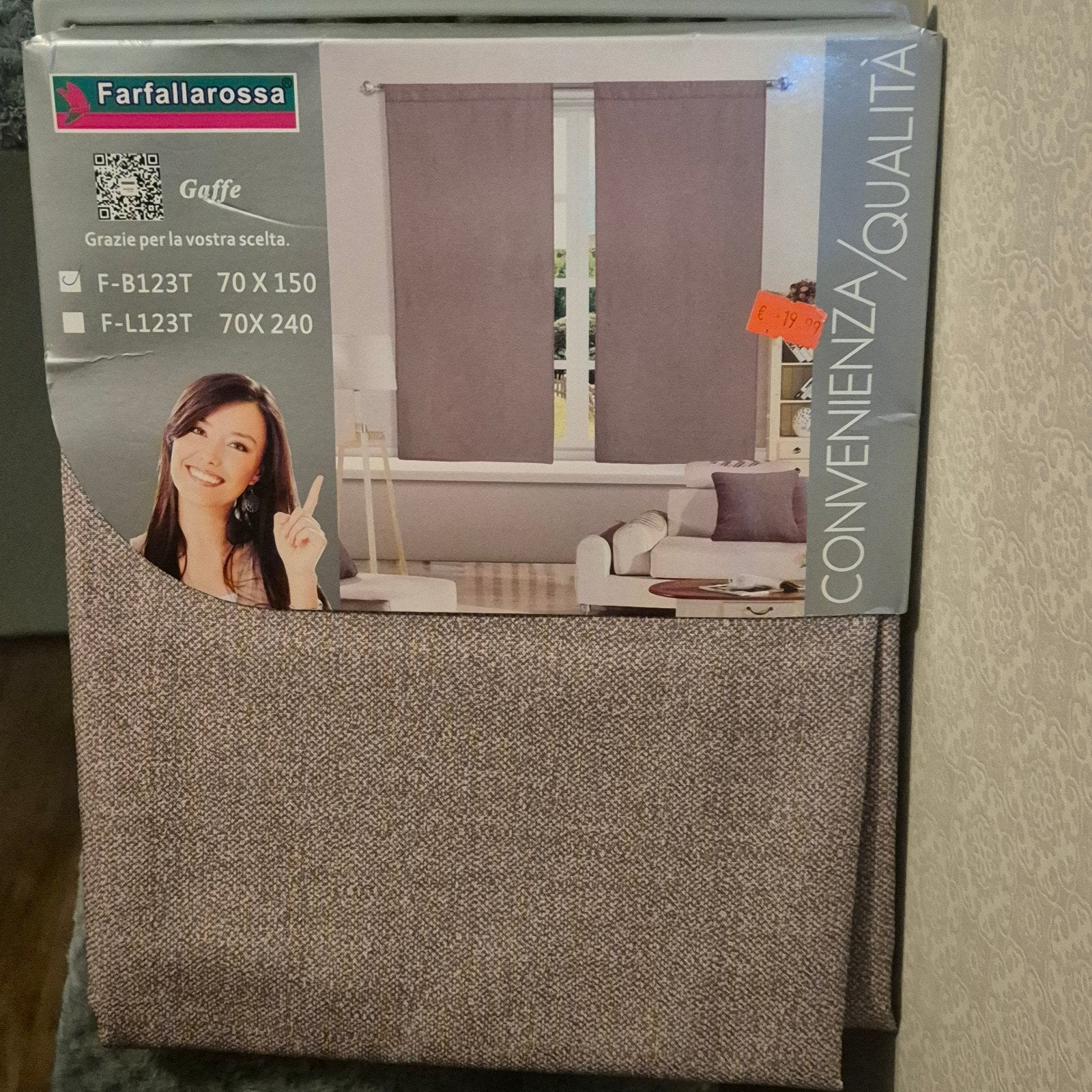 Farfallarossa Paneelgordijnen Linnen-look Grijs 70x150cm, Huis en Inrichting, Stoffering | Gordijnen en Lamellen, Nieuw, Ophalen of Verzenden