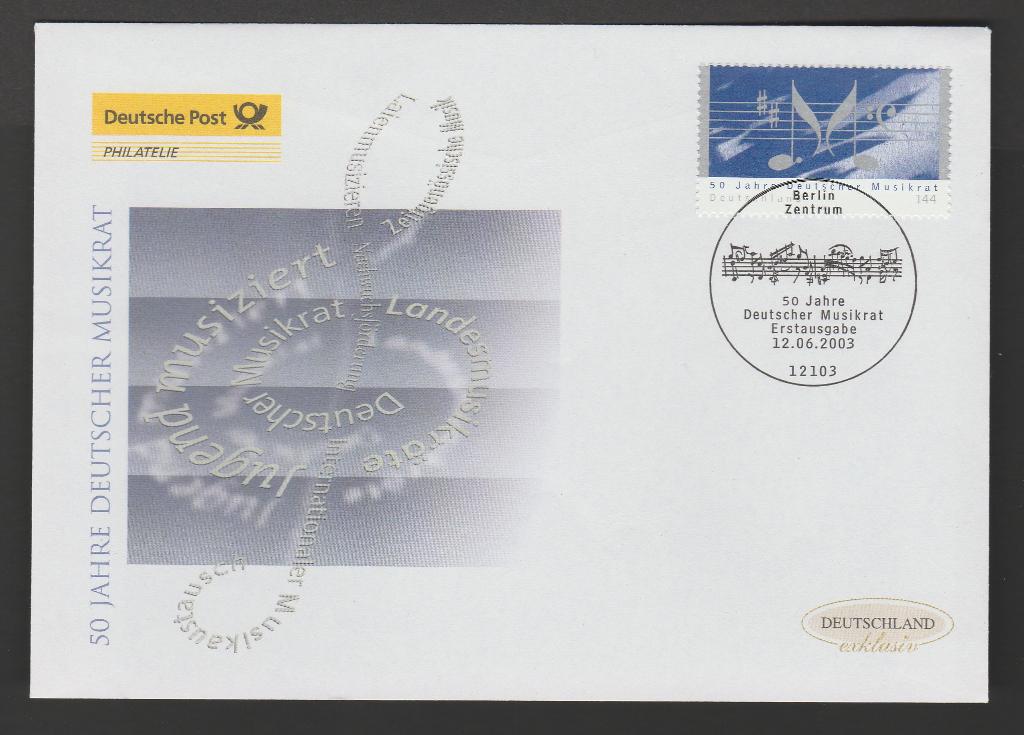 Duitsland - FDC Michelnr 2346 - Duitse muziekraad, Verzenden, 1990 tot heden, Postfris