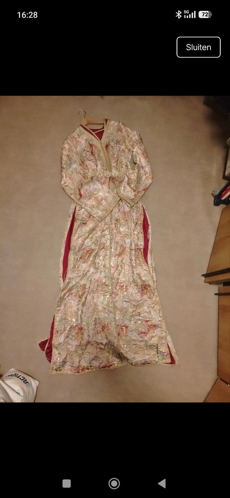 Mooie Roze Kaftan 2-delig met Steentjes en Diamanten, Maat 38/40 (M), Ophalen of Verzenden, Zo goed als nieuw, Roze
