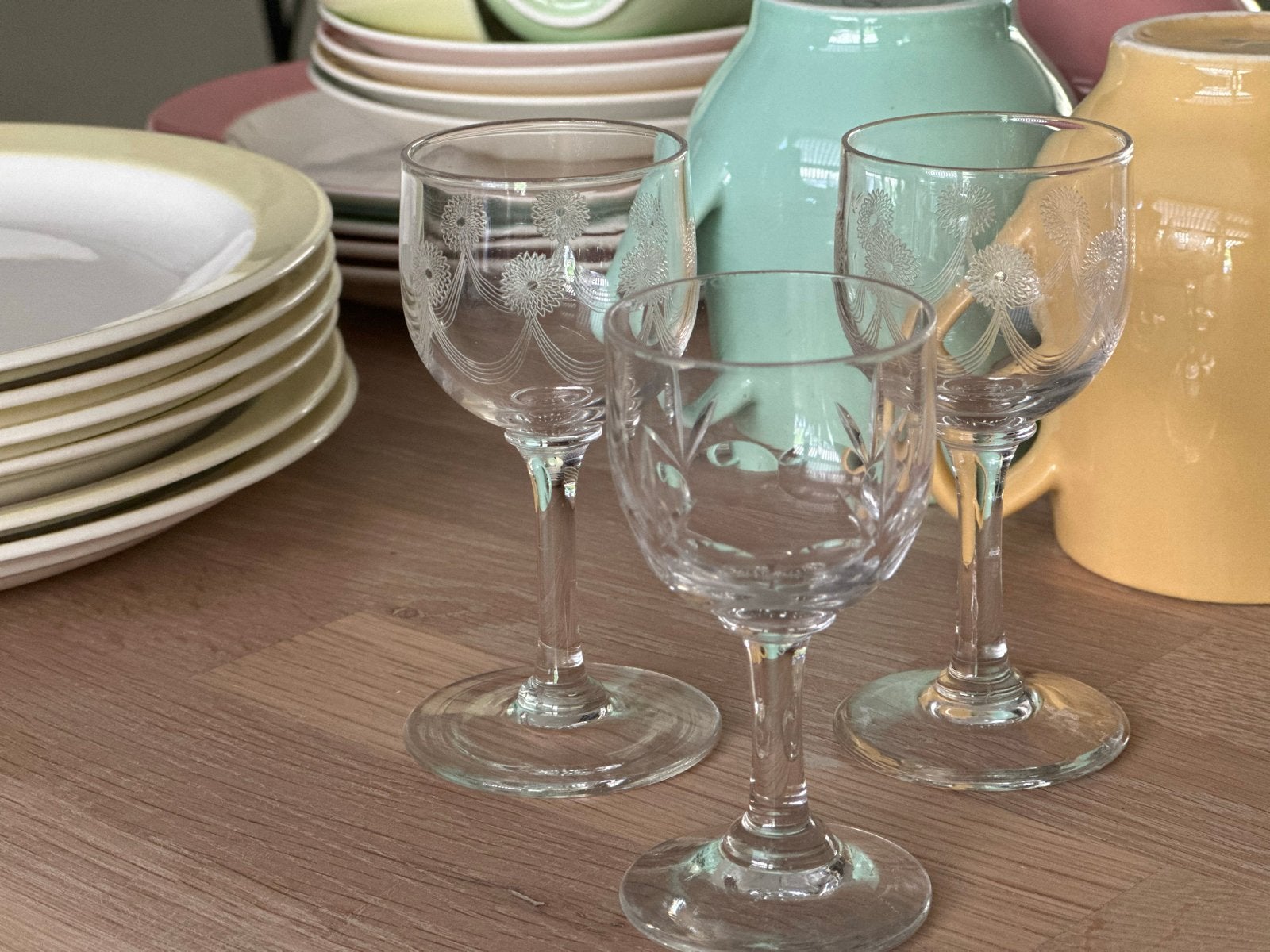3 Vintage Kristallen Geslepen Borrelglaasjes, Antiek en Kunst, Ophalen of Verzenden