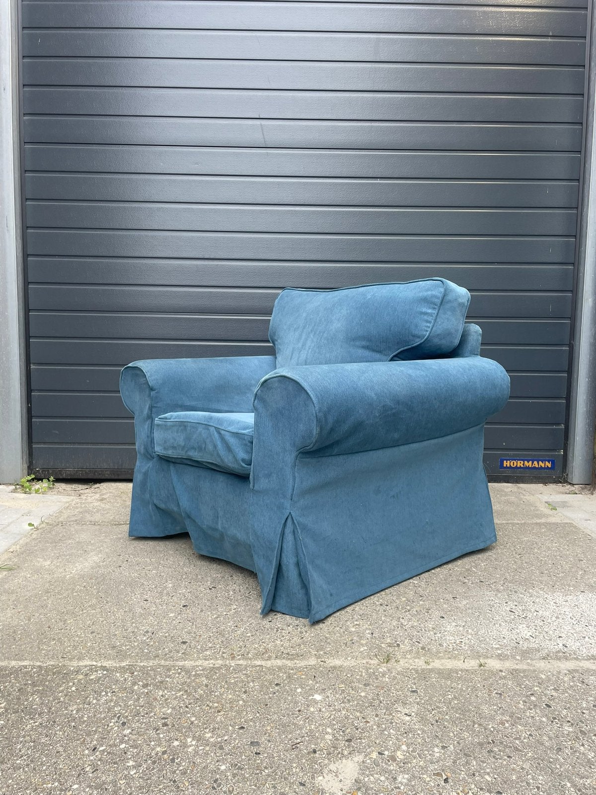 IKEA Ektorp Fauteuil Blauw - Comfortabele Stoel, Huis en Inrichting, Fauteuils, Ophalen, Zo goed als nieuw, 75 tot 100 cm