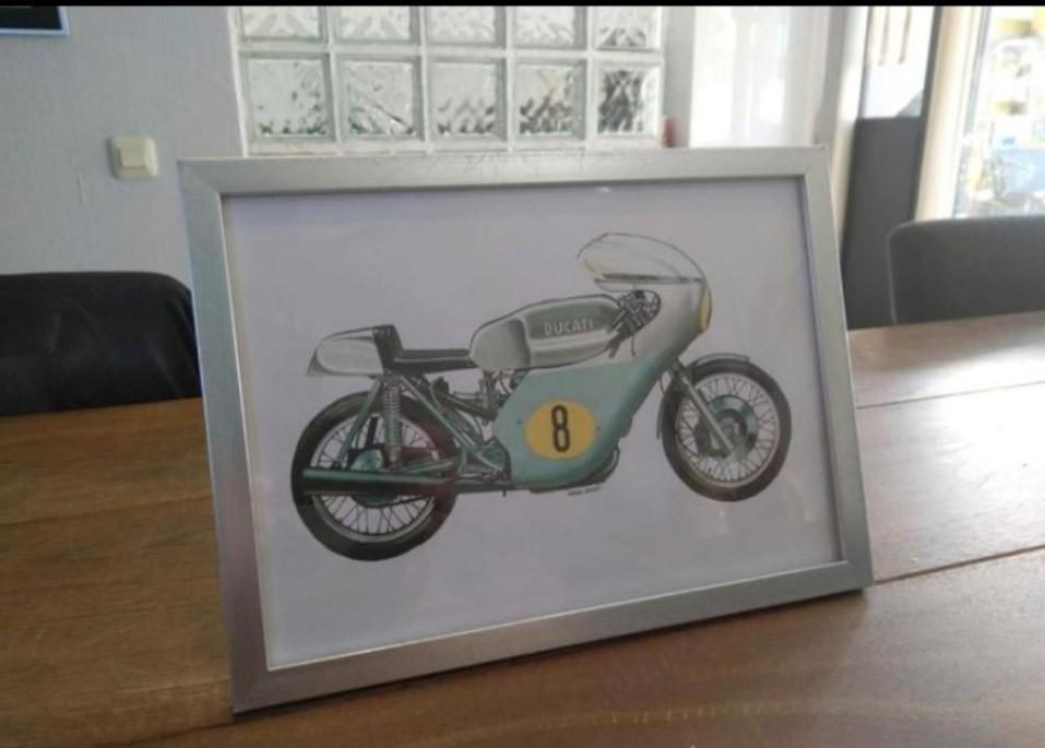 Poster Ducati Desmo 500cc 1969, Ophalen of Verzenden, Auto's
