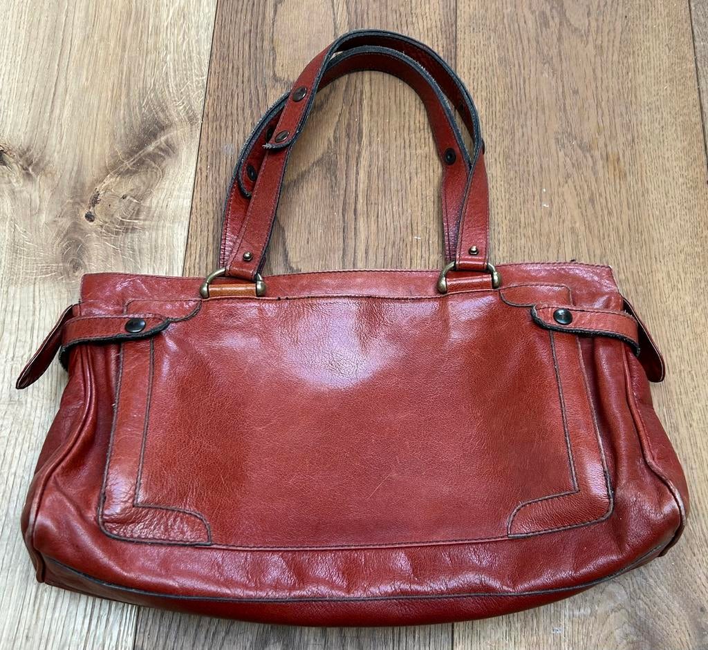 Maurizio Pecoraro Italiaanse leren tas Rood vintage, Sieraden, Tassen en Uiterlijk, Tassen | Damestassen, Ophalen of Verzenden