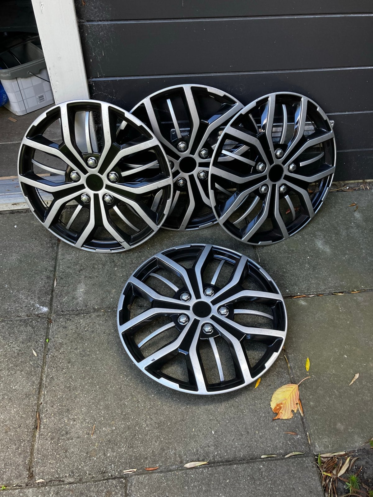 Set van 4 wieldoppen 16 inch - Zwart/Zilver, Ophalen of Verzenden, Gebruikt