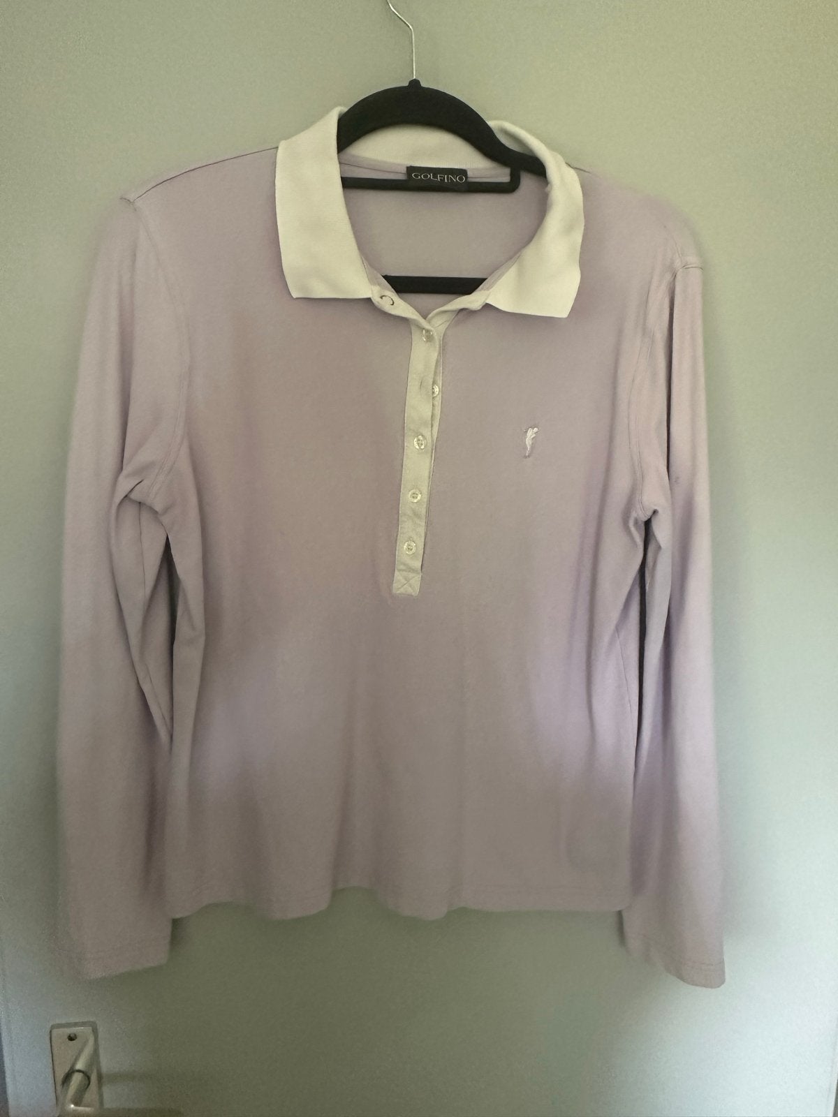 Golfino dames polo lange mouw - Zo goed als nieuw, Maat 38/40 (M), Paars, Ophalen of Verzenden, Zo goed als nieuw