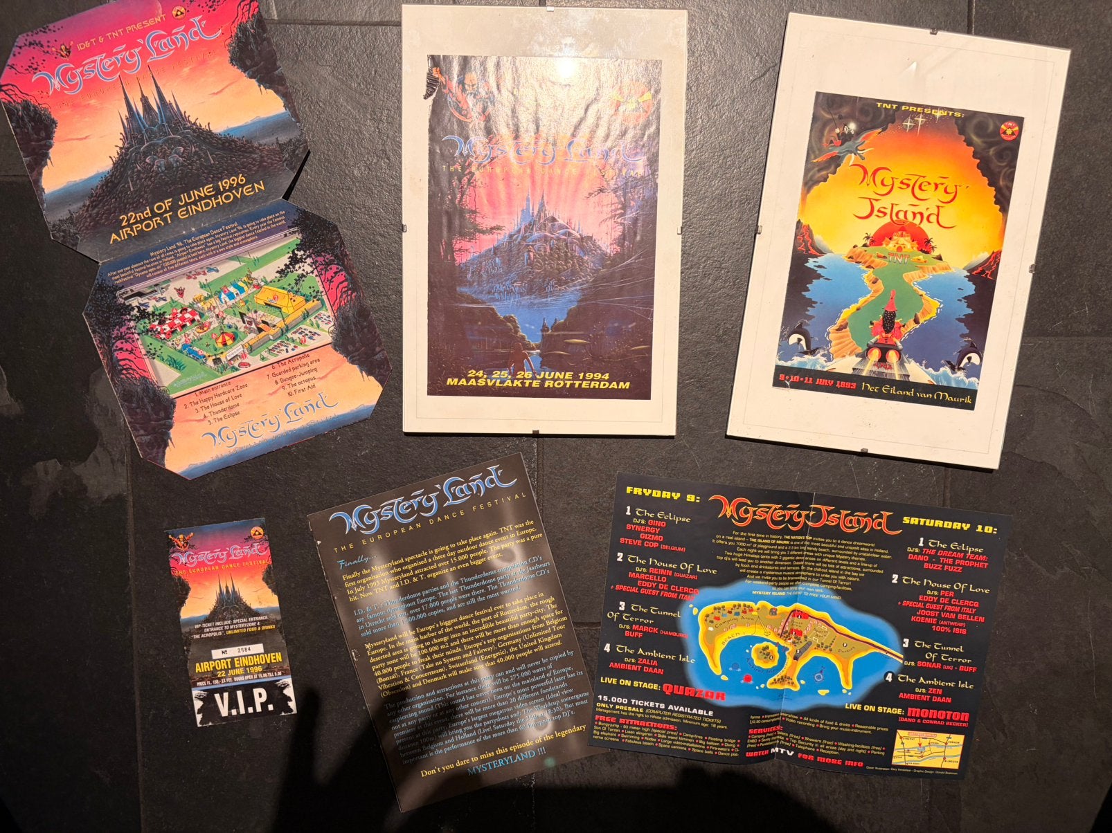 House event Mystery Land flyers ‘93/94 en boekjes, Ophalen of Verzenden, Gebruikt, A4 of kleiner, Overige vormen