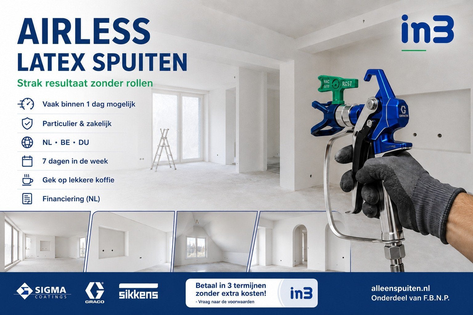 Muren of plafonds laten schilderen zonder strepen 0640639094, Doe-het-zelf en Verbouw, Ophalen, Nieuw
