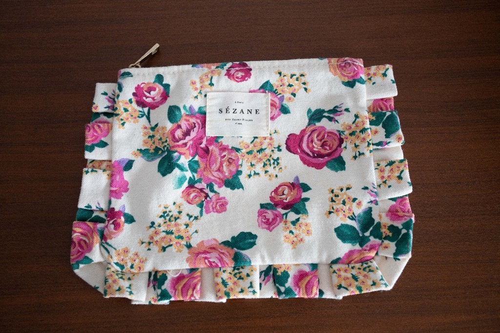 Toilettas met bloemenpatroon Sézane, Ophalen of Verzenden, Zo goed als nieuw, Meerkleurig, Dame