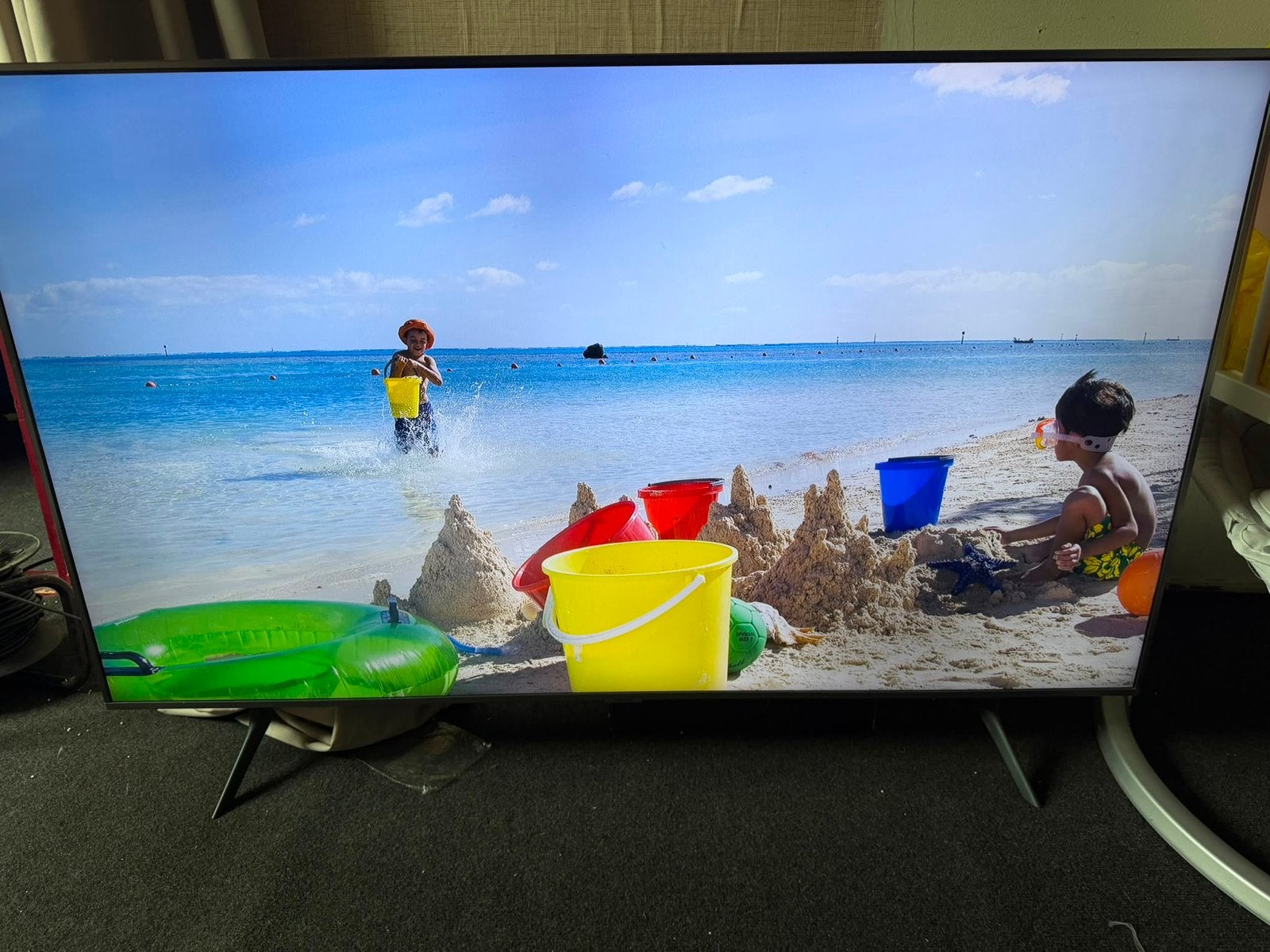 Samsung Smart TV 55 inch met muurbeugel en pootjes, Ophalen, Gebruikt, Samsung, 100 cm of meer