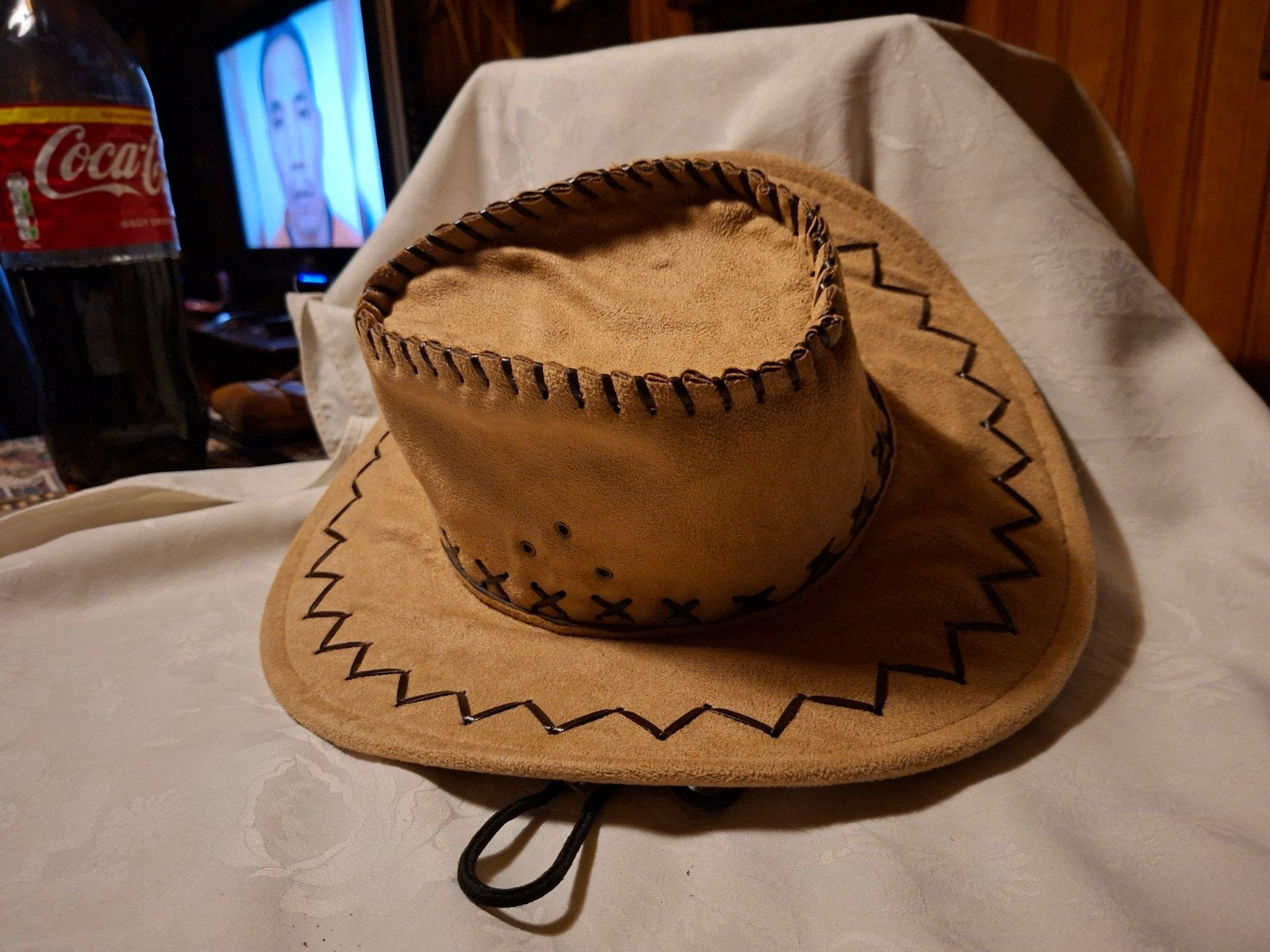 westernhoed suede/polyester, Verzenden, Zo goed als nieuw, One size fits all