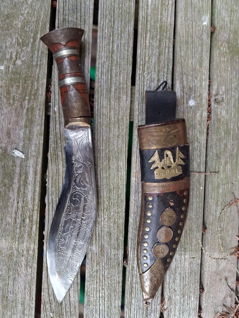 Nepal Antieke Kukri Gourkha Dolk met uniek 11 mm dik Lemmet, Verzamelen, Ophalen of Verzenden, Landmacht, Azië, Mes of Dolk