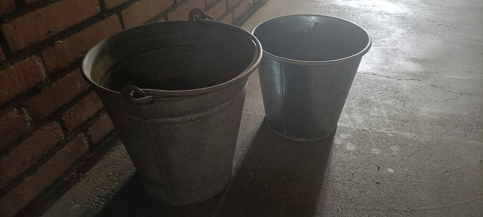 Set van 4 zinken emmers/kuipen, Ophalen, Gebruikt, Minder dan 30 cm, Rond