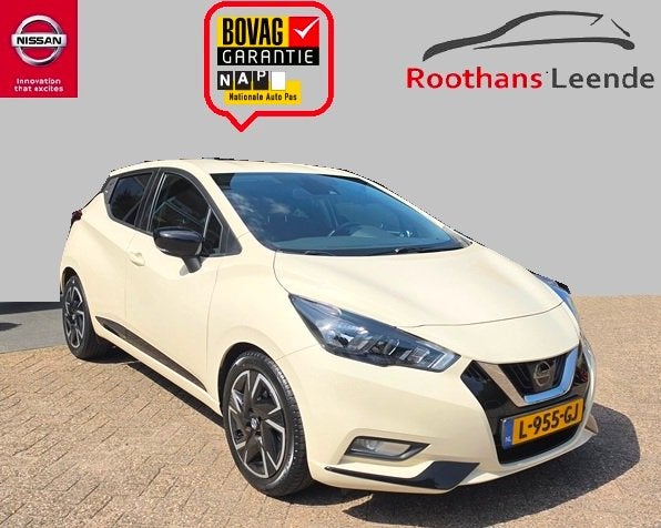 NISSAN Micra 1.0 92PK IG-Turbo N-Design - Android Auto & App, Auto's, Voorwielaandrijving, Parkeersensor, Stof, Beige