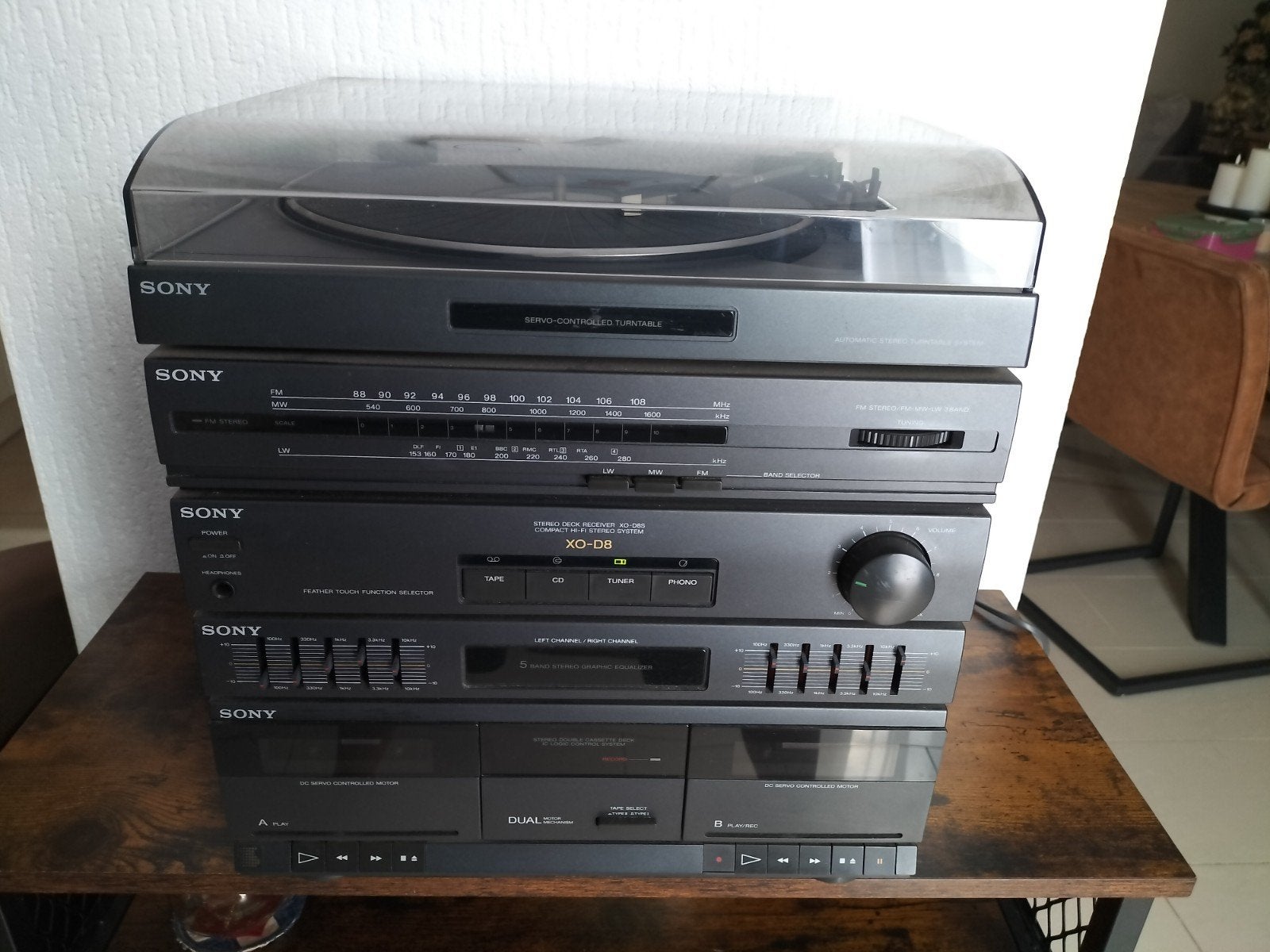 Sony XO-D8 Hifi Stereo Systeem met Platenspeler, Ophalen of Verzenden, Gebruikt, Cassettedeck, Sony