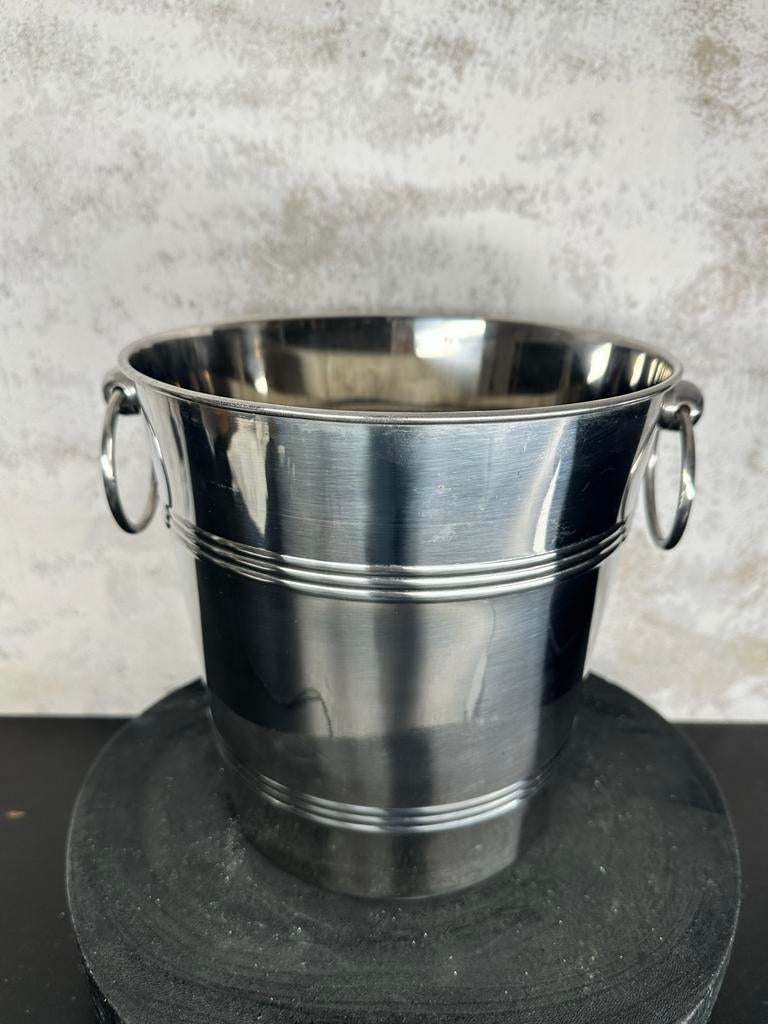 RVS Wijnkoeler / Champagnekoeler met handgrepen, Huis en Inrichting, Emmers, Ophalen of Verzenden, Zo goed als nieuw, RVS, Met handgreep