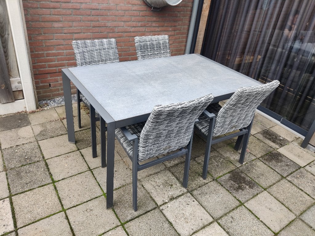 Te koop Hartman tuinstoelen en tafel, Ophalen, Gebruikt, Rechthoekig, Metaal