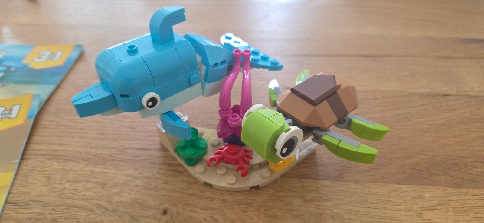 Lego Creator 31128 Dolfijn en Schildpad 3-in-1 set, Lego, Compleet, Ophalen of Verzenden, Zo goed als nieuw