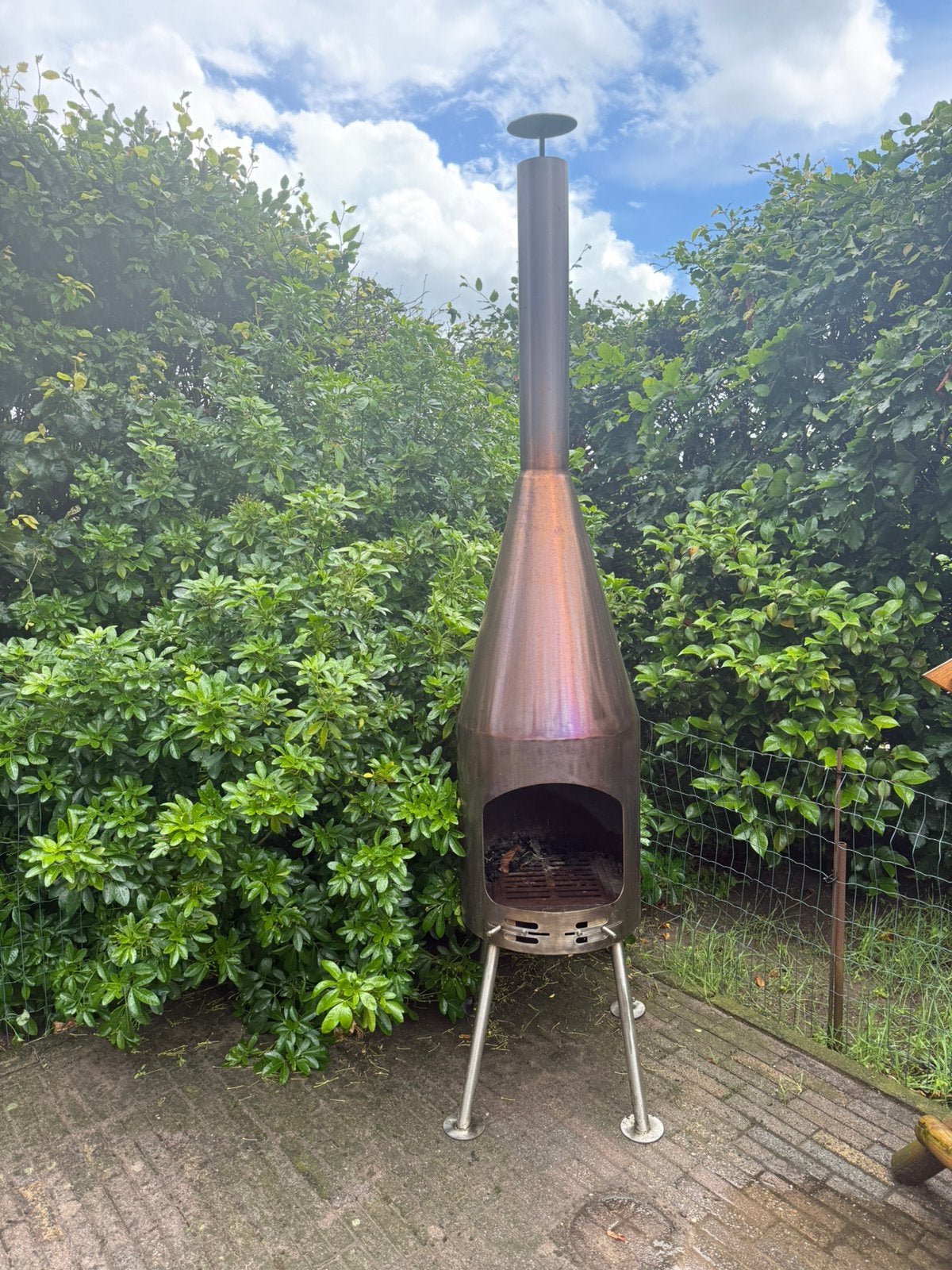Tuinhaard  van RVS  met temperatuur regelaar, Ophalen, Zo goed als nieuw