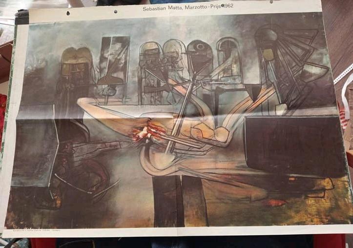 Sebastian Matta poster jaren 60, Verzamelen, Foto's en Prenten, Ophalen of Verzenden, Gebruikt, Overige onderwerpen