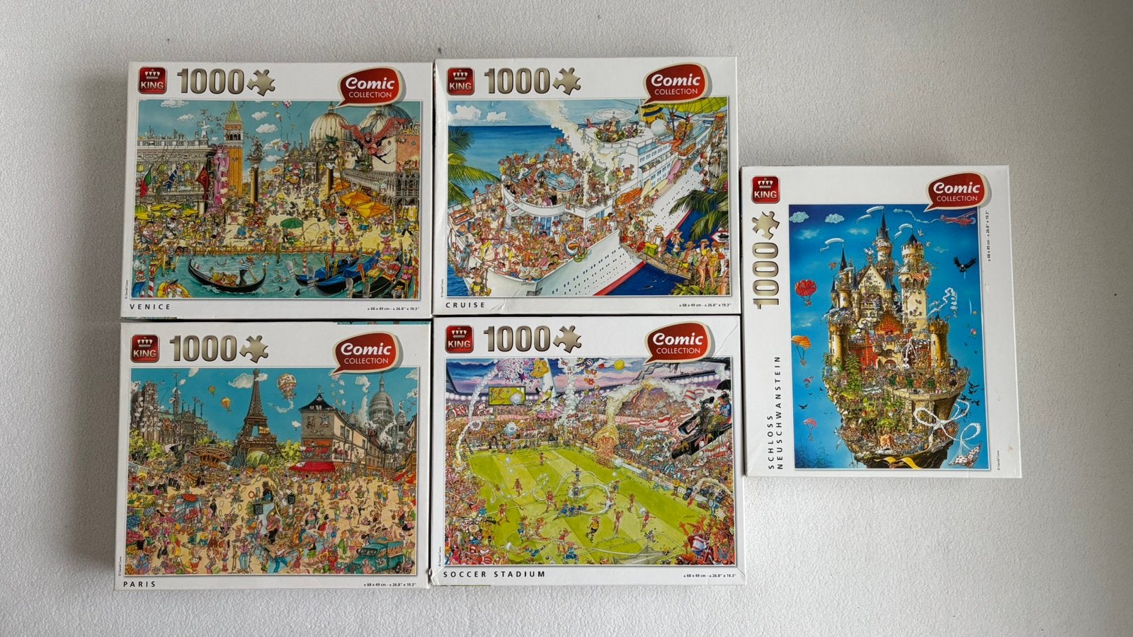 5 King puzzels, Hobby en Vrije tijd, Denksport en Puzzels, Ophalen of Verzenden, 500 t/m 1500 stukjes, Zo goed als nieuw, Legpuzzel