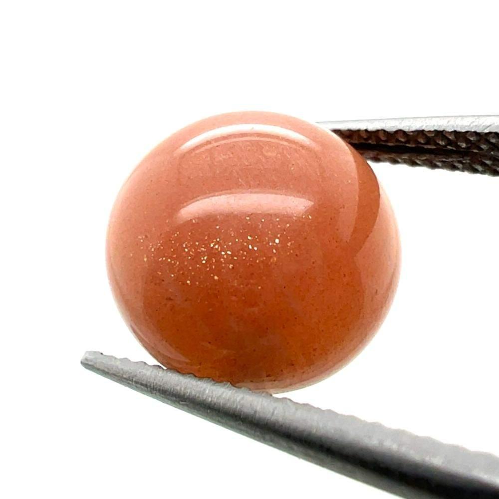 Maansteen peach (goudzand) rond cabochon 12 mm, Uithol Gemstone Investments, Nieuw, Ophalen of Verzenden, D.uithol@personalcomputer.nl