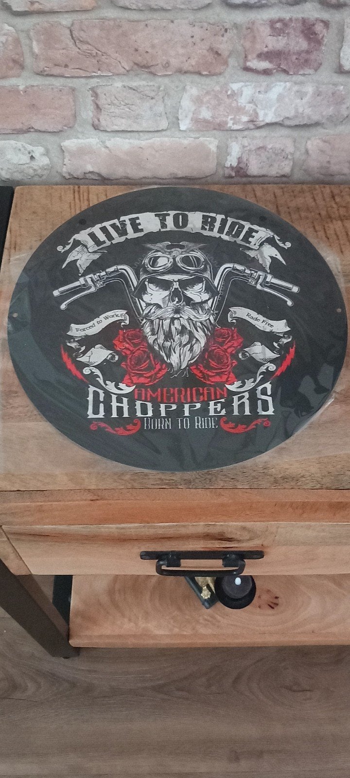 Metalen Wandbord:Live To Ride American Choppers Born To Ride, 1446dt, Nieuw, Ophalen of Verzenden, Bram