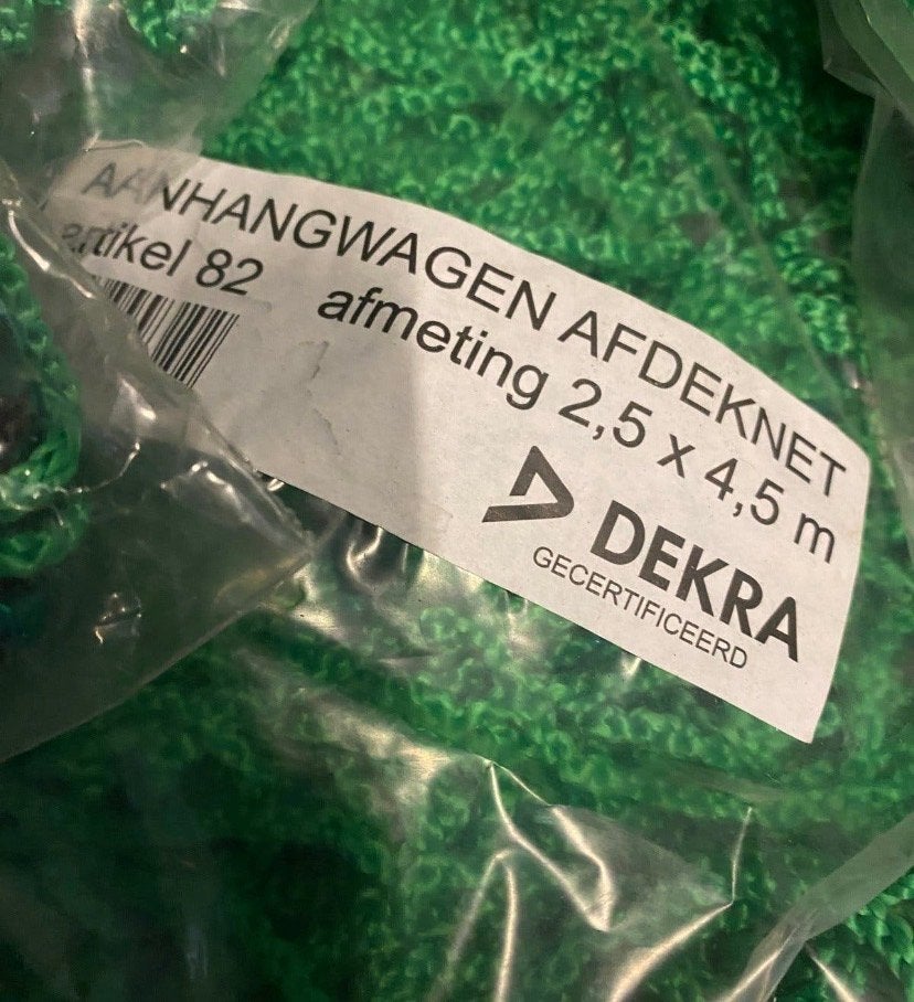 Aanhangwagen afdeknet 2,5 x 4,5 m - DEKRA gecertificeerd, Onbekend, Nieuw, Ophalen of Verzenden, Onbekend
