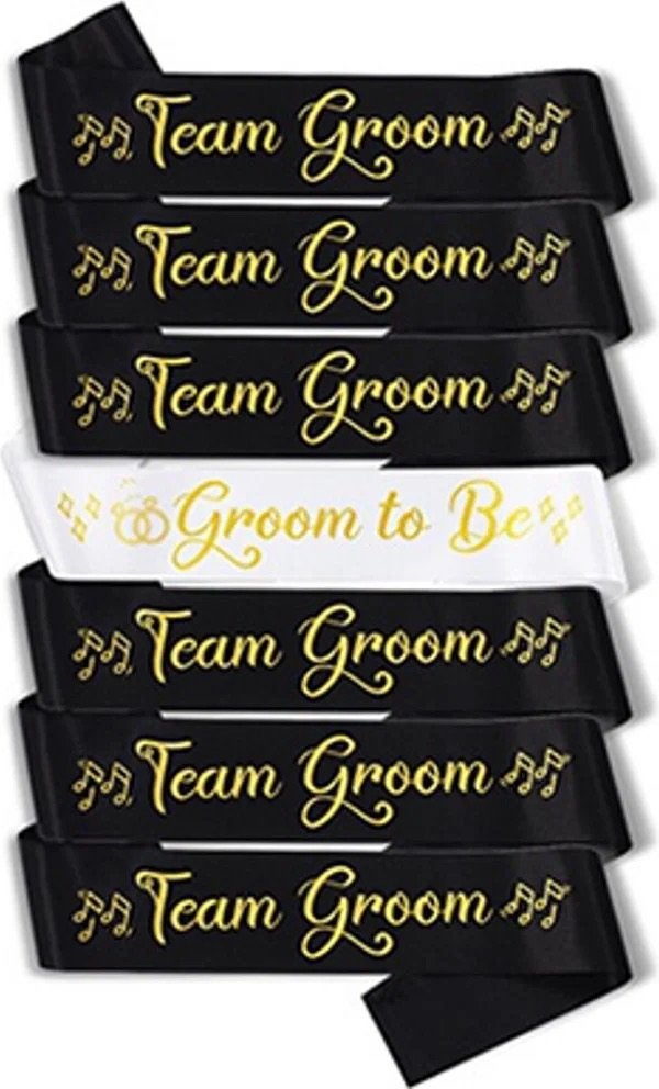 Sjerpen set Groom to Be en Team Groom, Zwart, Nieuw, Ophalen of Verzenden, Accessoires