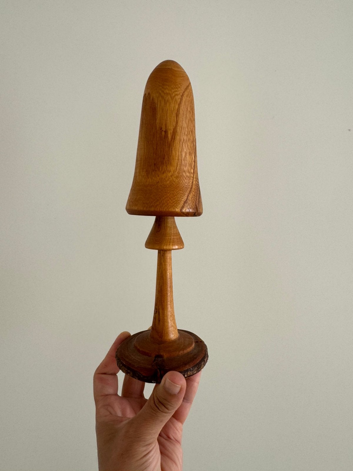 Vintage paddestoel hout 28cm, Ophalen of Verzenden