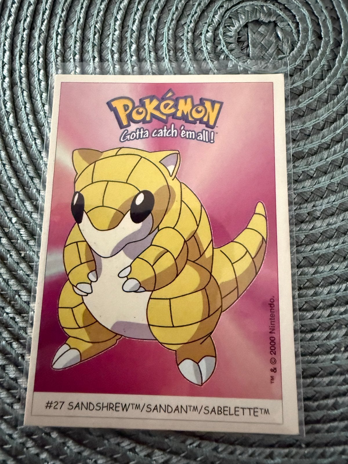 Pokémon Dunkin Boomer Sticker #27 Sandshrew, Hobby en Vrije tijd, Verzamelkaartspellen | Pokémon, Ophalen of Verzenden, Gebruikt