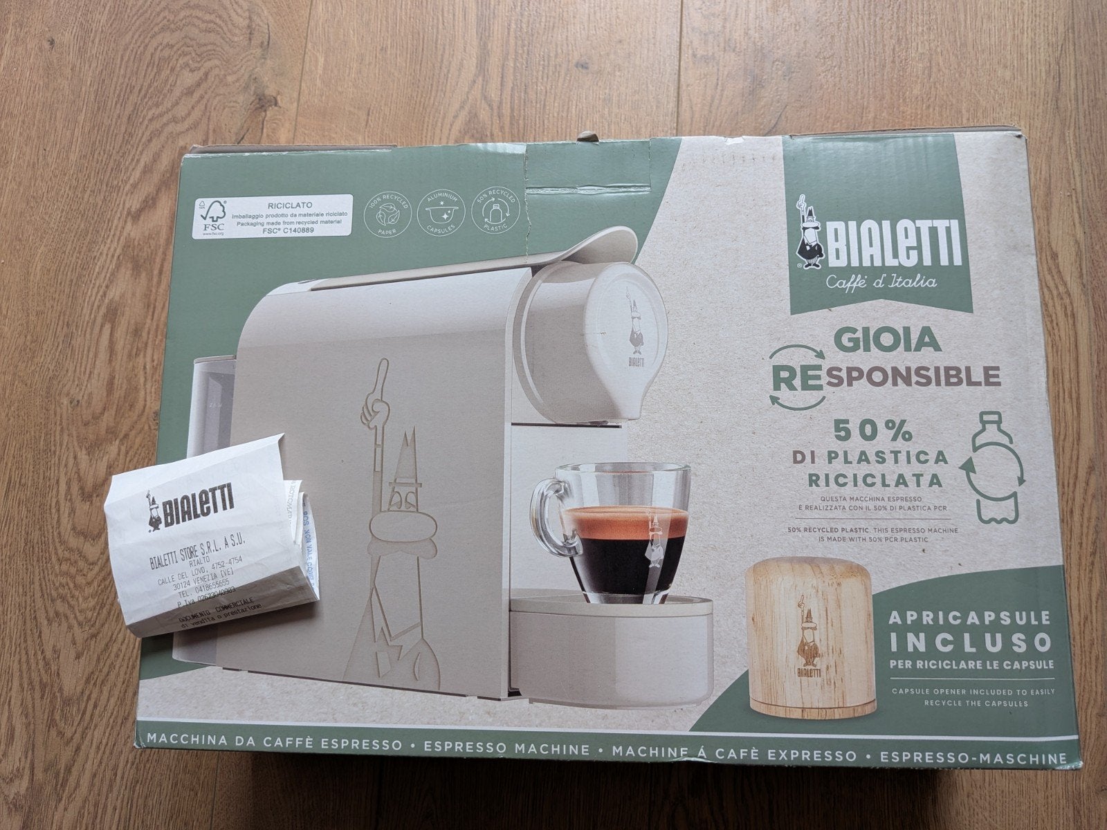 Bialetti capsule espressomachine, Ophalen of Verzenden, Zo goed als nieuw, Espresso apparaat, Koffiepads en cups