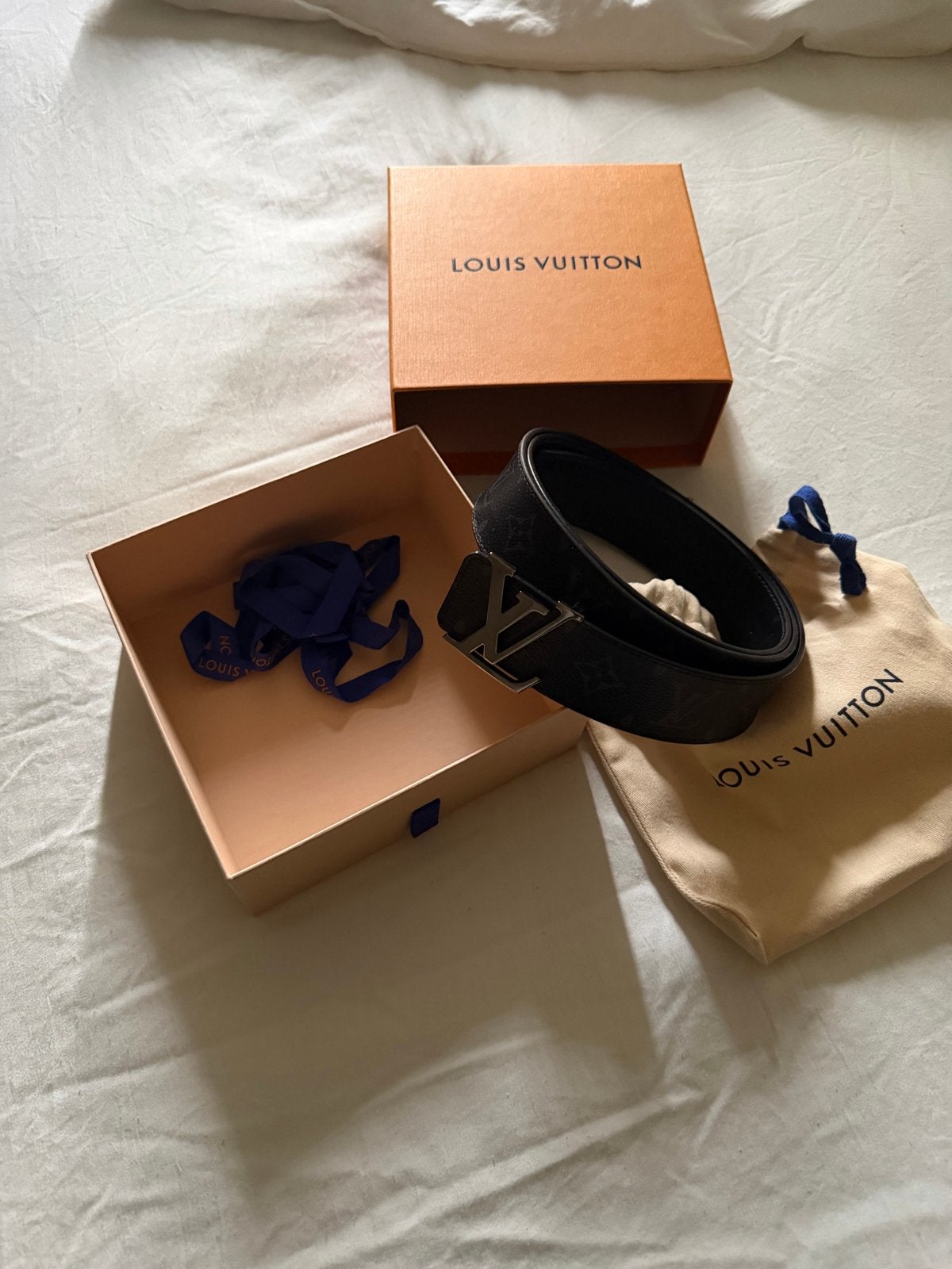 Louis Vuitton Riem Zwart - Zo goed als nieuw, Ophalen, 105 tot 115 cm, Zo goed als nieuw, Riem of Ceintuur