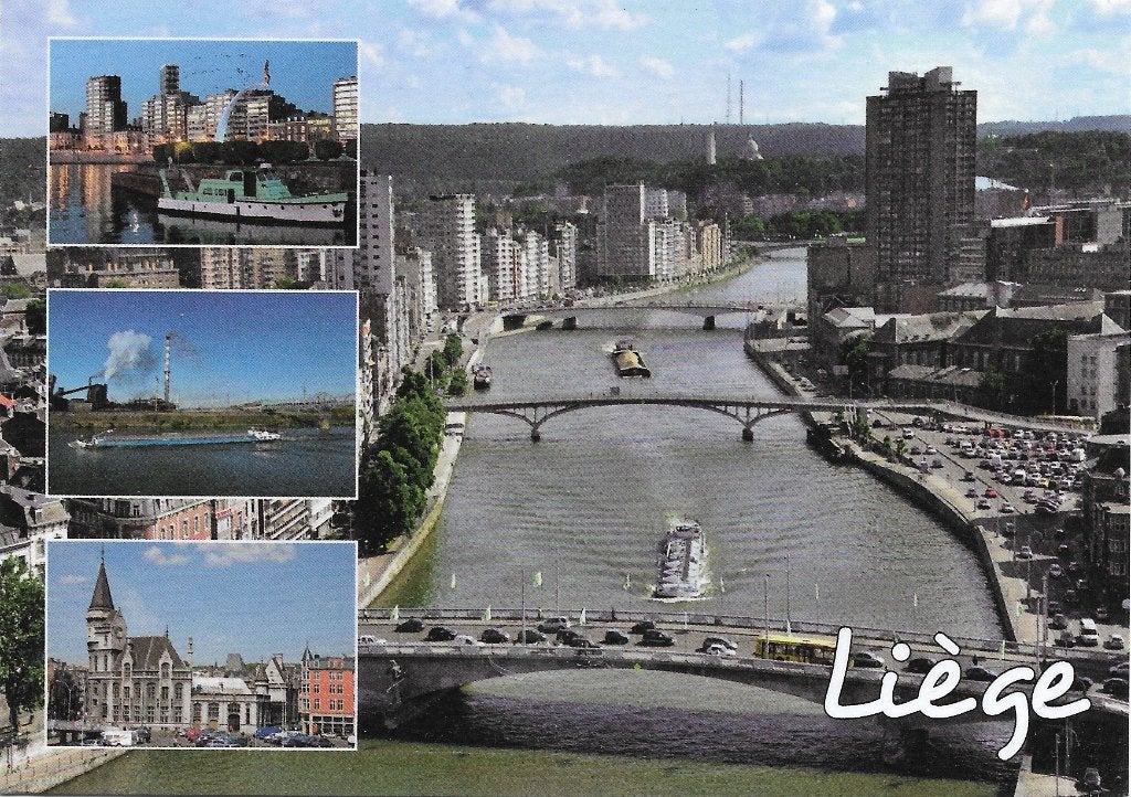 Ansichtkaart  	Luik (Bel)	Pont des Arches	Maas met bruggen, Verzenden, 1980 tot heden, Gelopen, Luik
