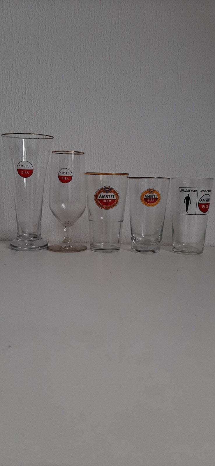 Vintage Amstel bierglazen., Ophalen of Verzenden, Zo goed als nieuw, Glas of Glazen, Amstel
