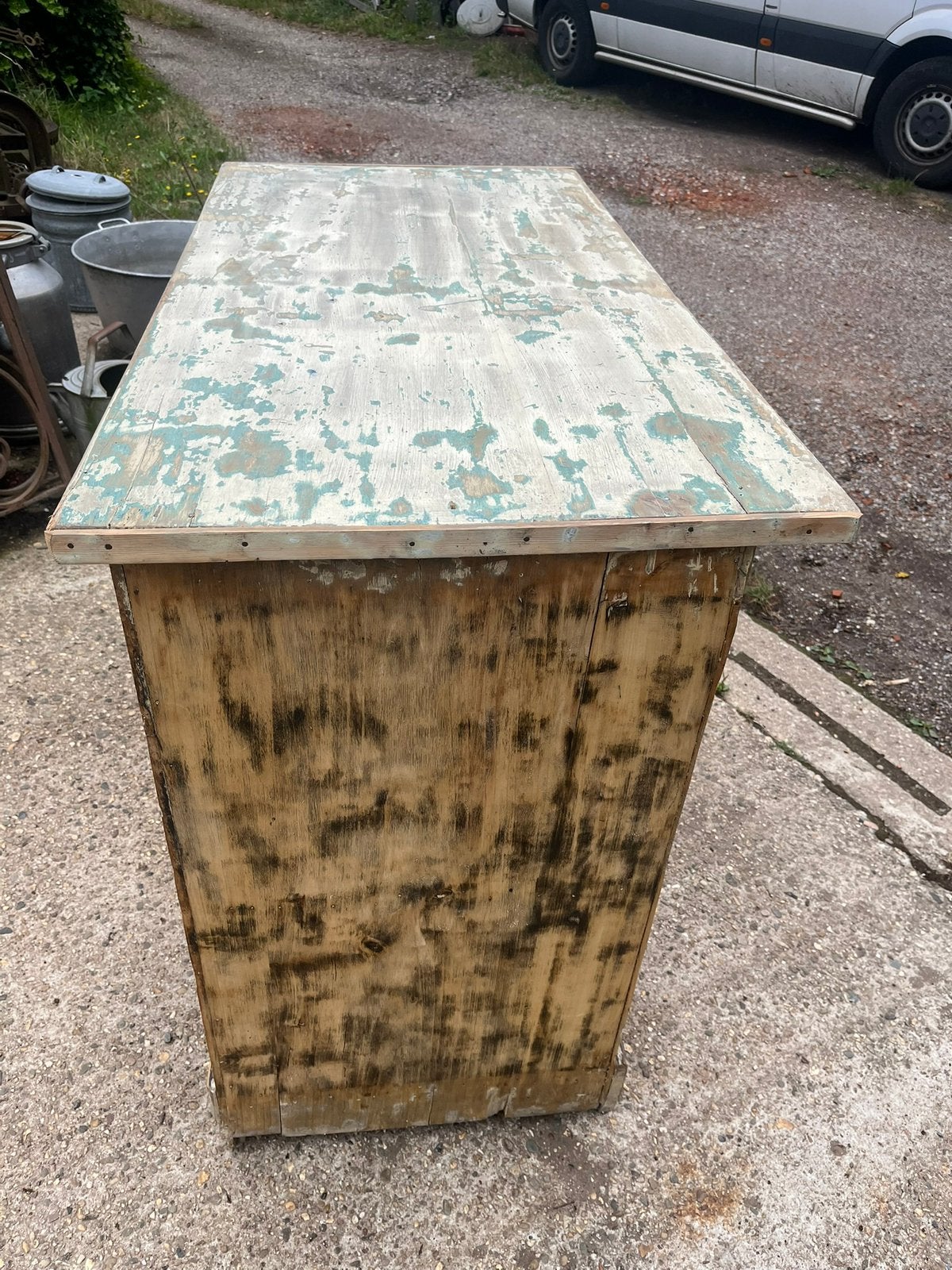 Oude toonbank of badkamer meubel of kookeiland of brocante, Antiek en Kunst, Ophalen