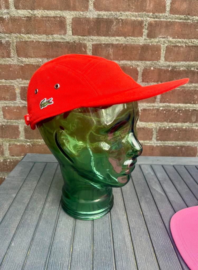 Lacoste red pique girolle cap large pet hat casquette, Verzenden, Nieuw, 58 of 59 cm (L, 7¼ of ⅜ inch), Pet