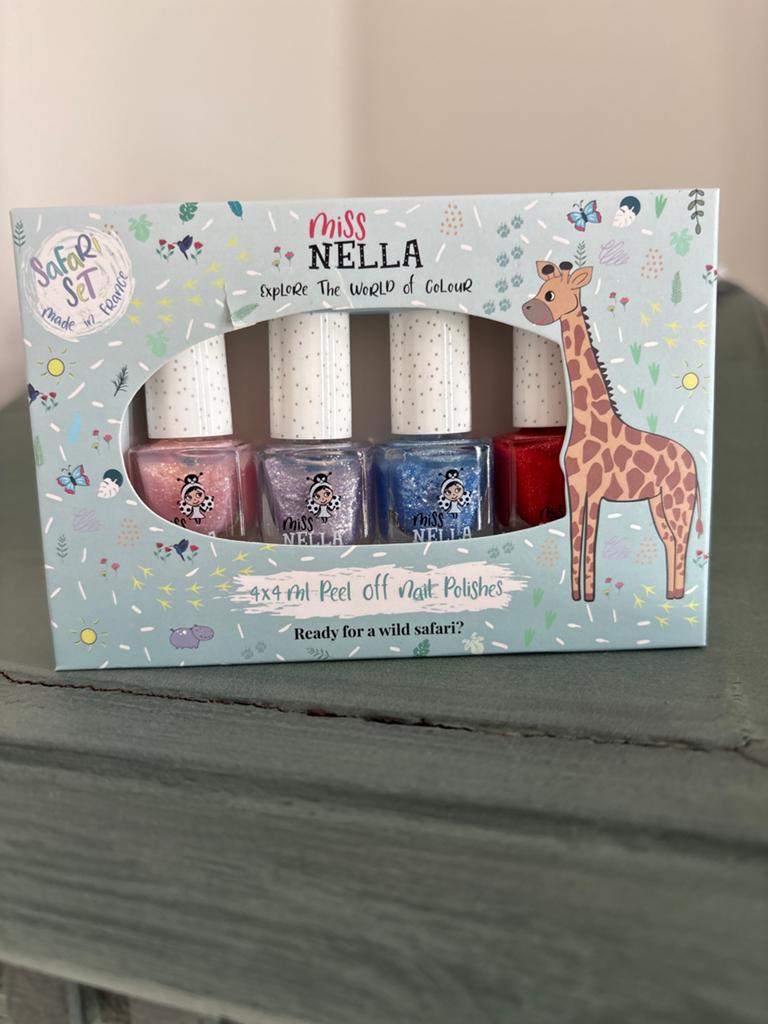 Miss Nella Safari Set - 4x4ml Peel-off Nagellak, Overige kleuren, Nieuw, Ophalen of Verzenden, Handen en Nagels