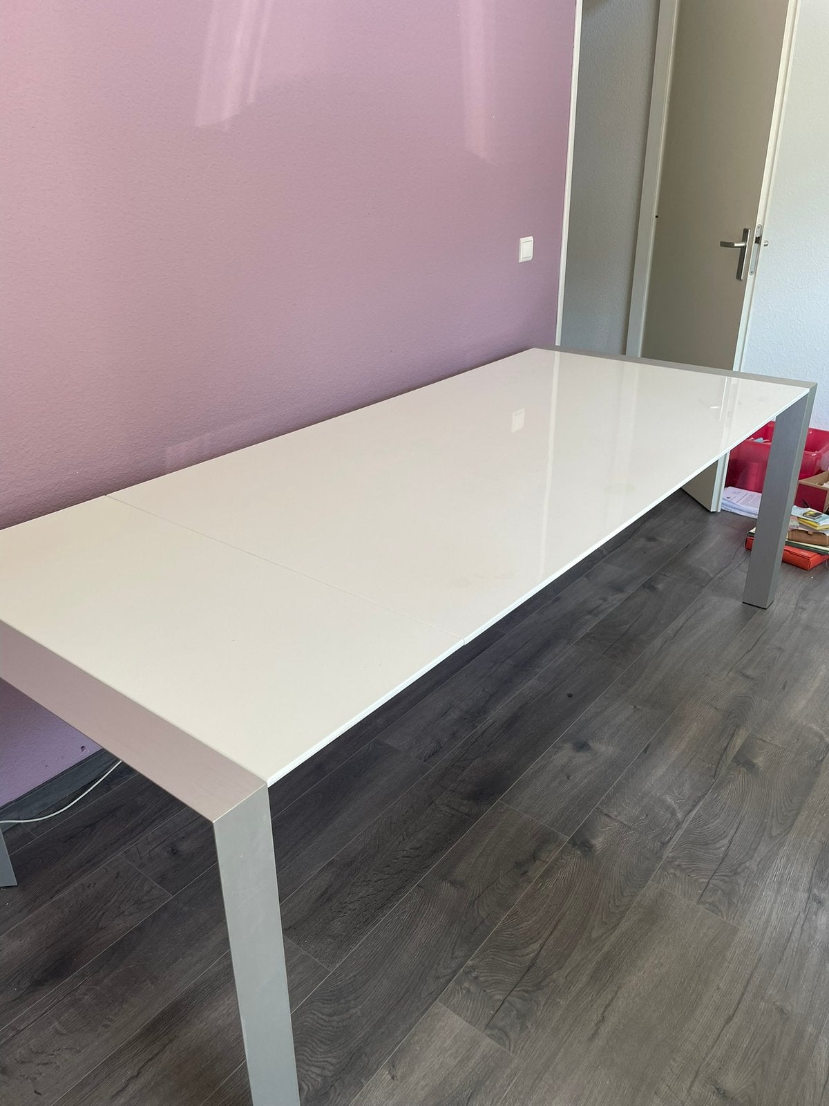 Uitschuifbare eettafel/vergadertafel tot 2.70 hoogglans wit, Huis en Inrichting, Tafels | Eettafels, Ophalen, 200 cm of meer, 50 tot 100 cm