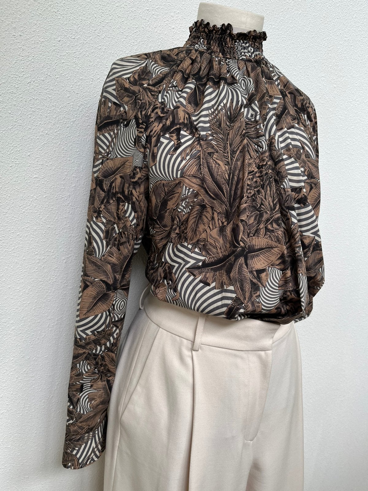 Blouse mt 40/42 Caliban katoen superleuk, Verzenden, Zo goed als nieuw, Maat 38/40 (M), Bruin