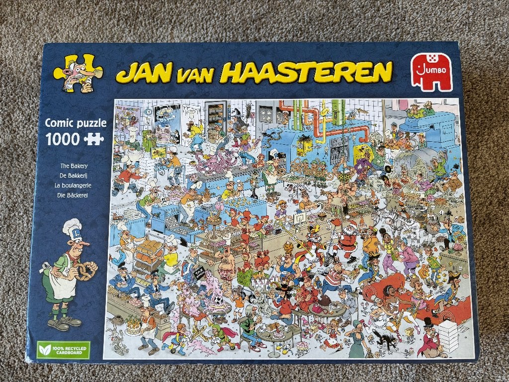 *** ALS NIEUW! Jan van Haasteren-puzzel 'De Bakkerij' ***, Ophalen of Verzenden, 500 t/m 1500 stukjes, Zo goed als nieuw, Legpuzzel