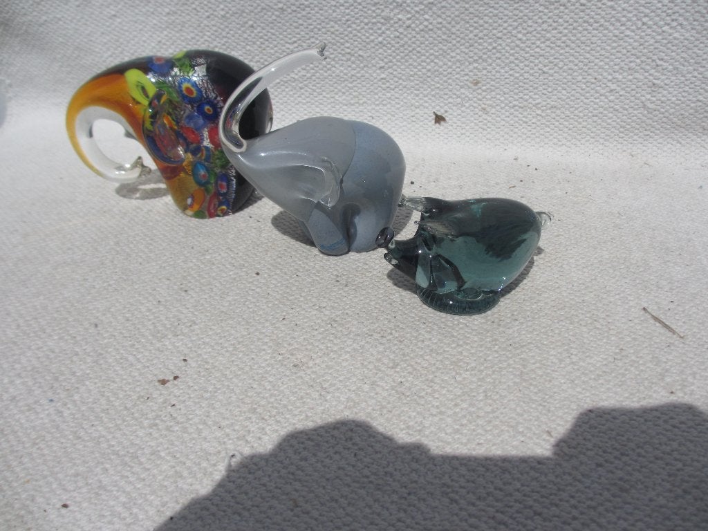 Drie vintage Murano glas beeldjes, Ophalen of Verzenden