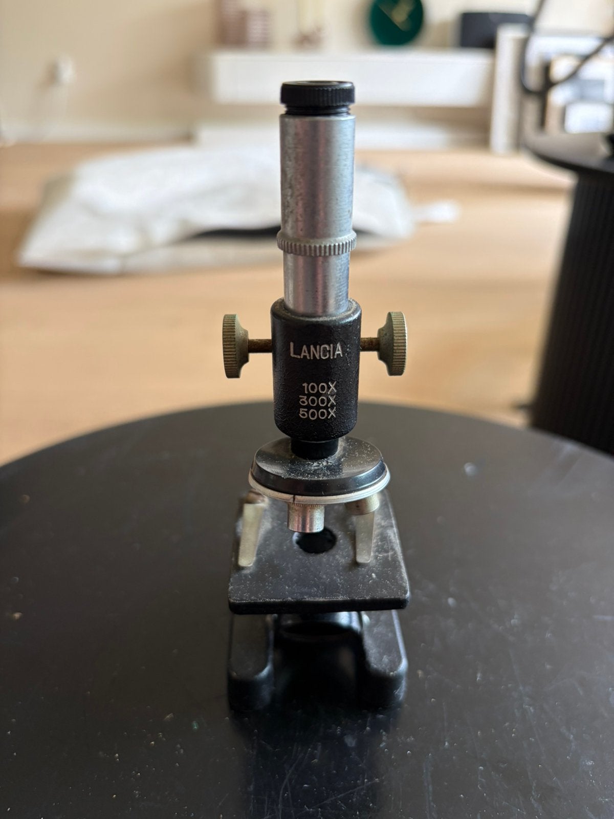 Lancia microscoopje 100x 300x 500x - Vintage microscoop, Audio, Tv en Foto, Optische apparatuur | Microscopen, Ophalen, Gebruikt