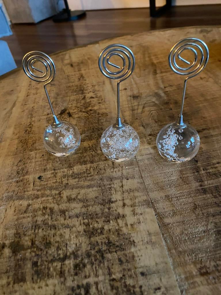 Zgan - 3 leuke Foto / kaart houdertjes, Ophalen of Verzenden, Zo goed als nieuw, Glas