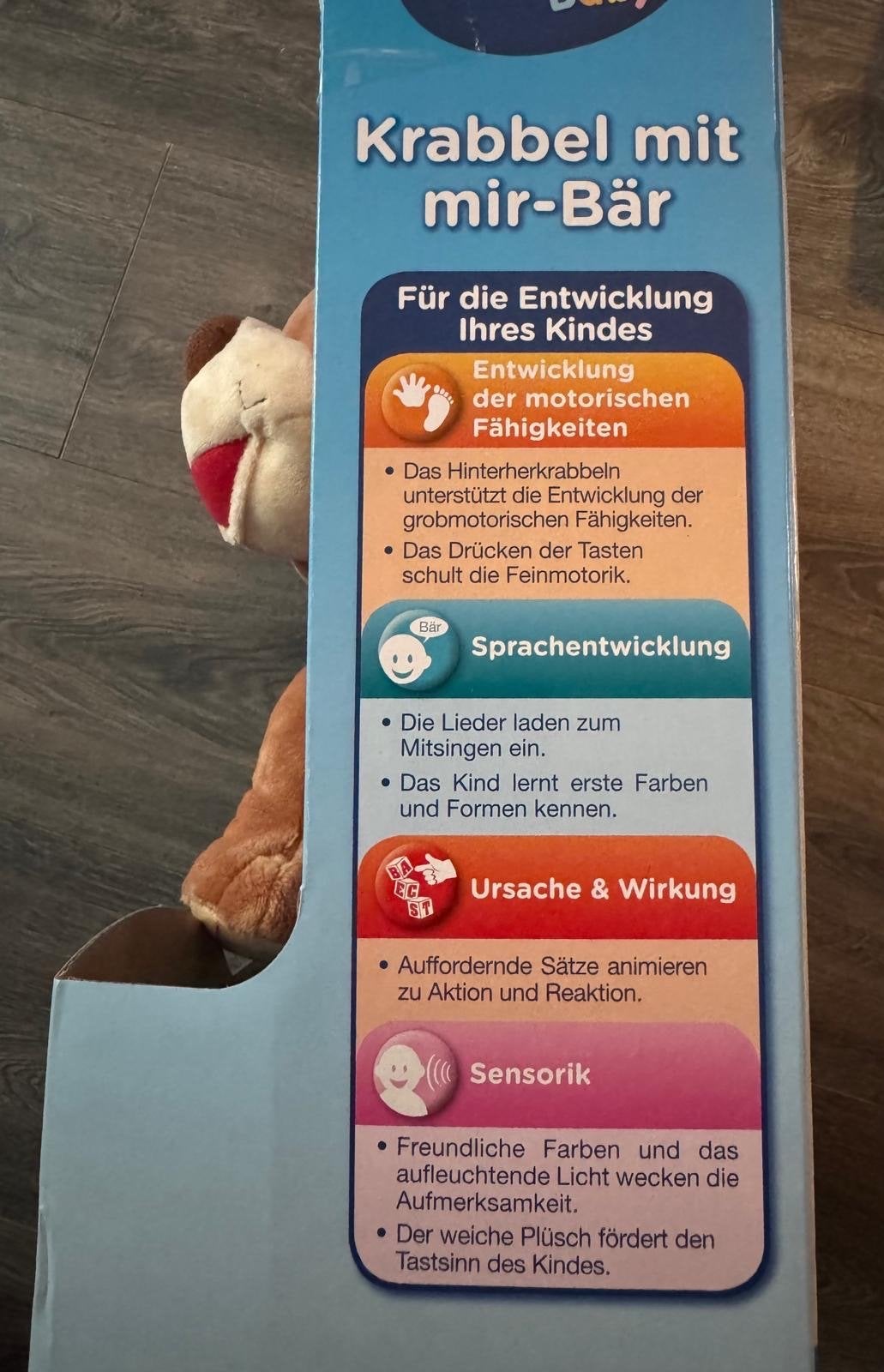 VTech Baby Krabbel met mir-Bär - Interactieve Knuffelbeer, Ophalen of Verzenden, Nieuw, Overige typen, Met licht